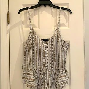 Darling white tank with camel and black design